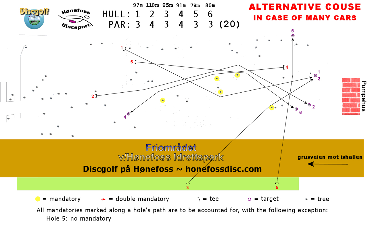 Hnefoss Discgolf, alternativ bane