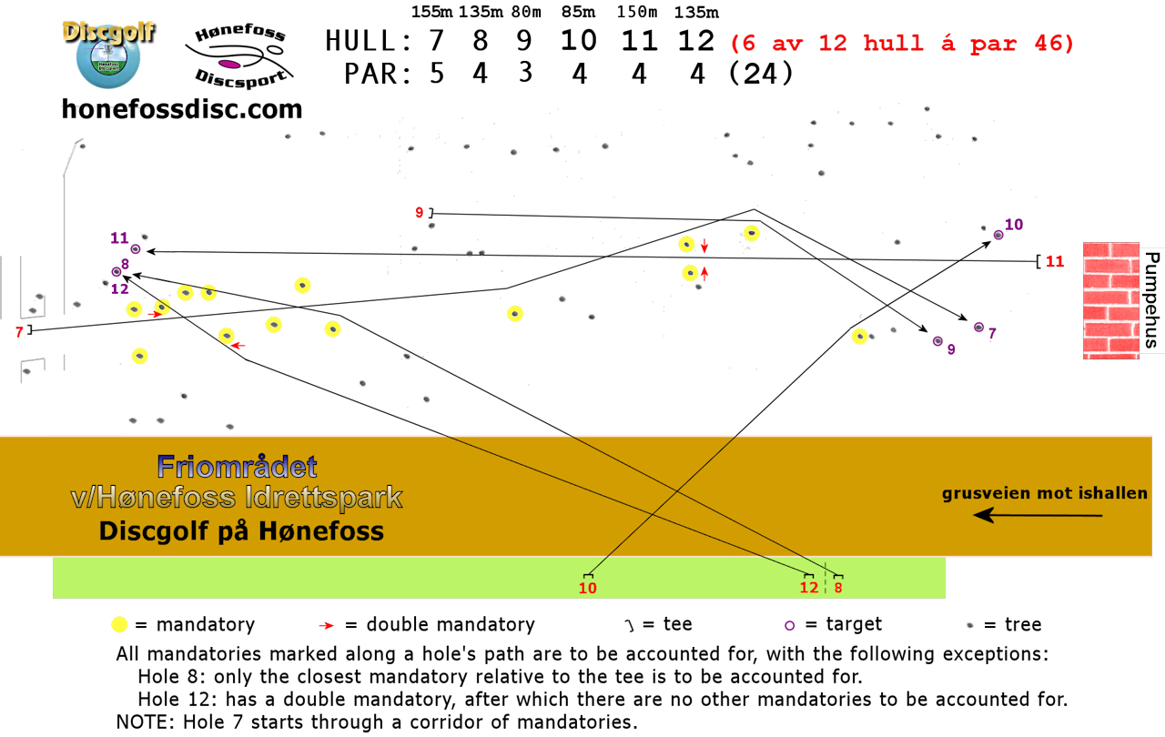 Hnefoss Discgolf, hull 7-12